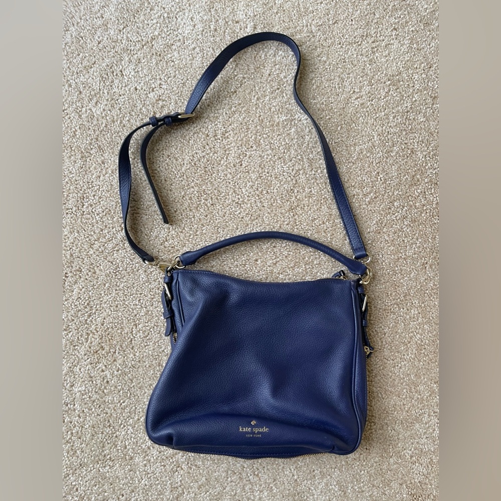 Blue leather Kate Spade crossbody bag